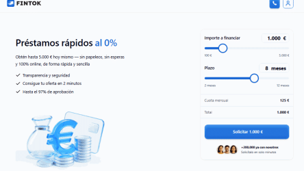 Fintok España Opiniones 2025 de sus Préstamos Personales